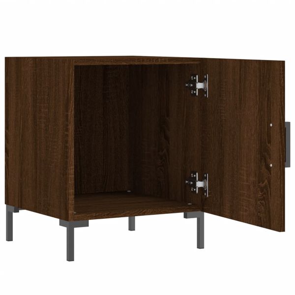 vidaXL Table de chevet ch&ecirc;ne marron 40x40x50 cm bois d&rsquo;ing&eacute;nierie