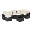 vidaXL Salon de jardin 8 pcs avec coussins noir r&eacute;sine tress&eacute;e