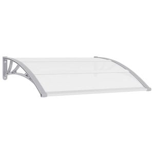 vidaXL Auvent de porte Gris et transparent 120x75 cm PC