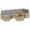 vidaXL Ensemble de canap&eacute; de jardin 8 pc Beige Poly rotin