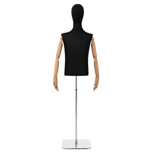 vidaXL Mannequin Ajustable 170-242 cm avec T&ecirc;te et Base Homme PP Noir