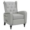 vidaXL Fauteuil de massage inclinable gris clair velours