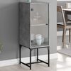 vidaXL Armoire lat&eacute;rale avec porte en verre gris b&eacute;ton 35x37x100 cm