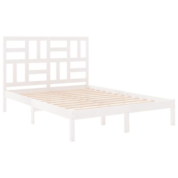 vidaXL Cadre de lit sans matelas blanc bois massif 150x200 cm