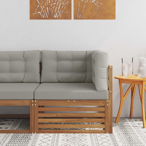 vidaXL Canap&eacute; d'angle ext&eacute;rieur Bois d'Acacia Massif Naturel