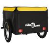 vidaXL Remorque de v&eacute;lo noir et jaune 45 kg fer