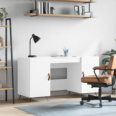 vidaXL Bureau blanc 140x50x75 cm bois d'ingénierie