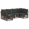 vidaXL Ensemble de canap&eacute; de jardin 6 pcs Gris polyrotin