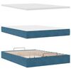 vidaXL Lit ottoman avec matelas bleu fonc&eacute; 120x190 cm velours