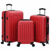 vidaXL Valise avec verrouillage 3 pc Rouge 50 x 31 x 78 cm Plastic ABS