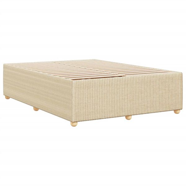 vidaXL Cadre de lit sans matelas cr&egrave;me 140x190 cm tissu
