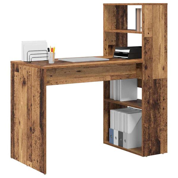 vidaXL Bureau Bois Ancien 113 x 54 x 120 cm Bois d'ing&eacute;nierie