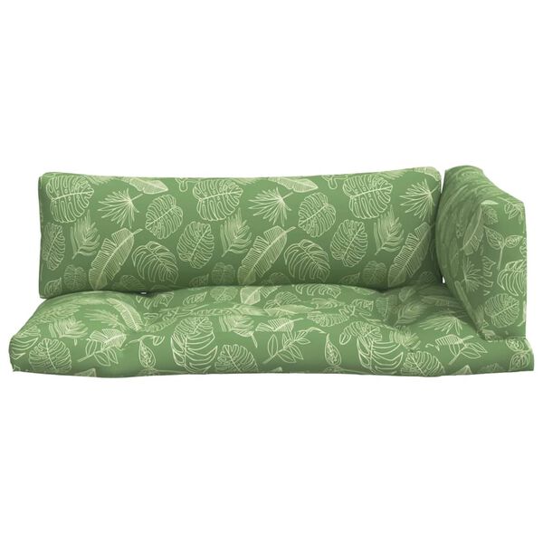 vidaXL Coussins de palette lot de 3 motif de feuilles tissu Oxford