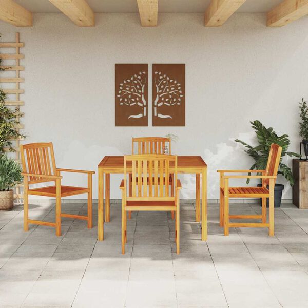 vidaXL Ensemble de salle &agrave; manger pour jardin 5 pcs Marron