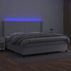 vidaXL Sommier &agrave; lattes de lit matelas LED Blanc 200x200 cm Similicuir