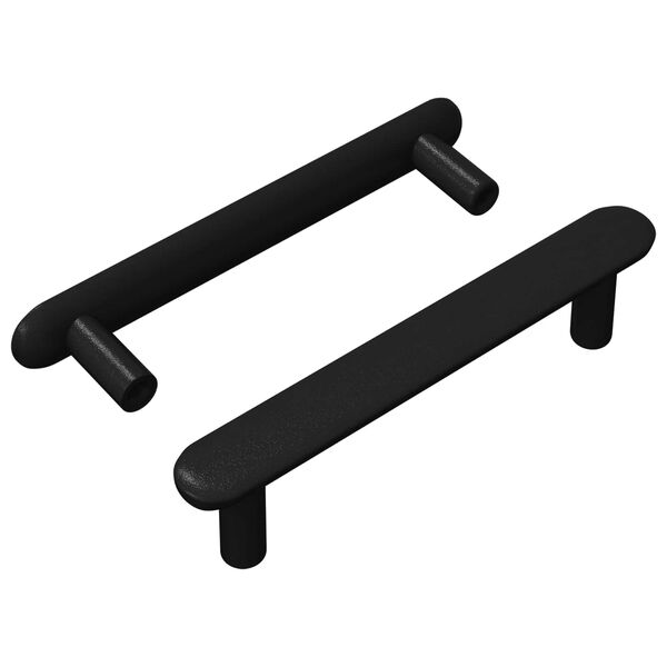 vidaXL Poign&eacute;e de cabinet 2 pcs Noir 121 x 16.6 x 28.3 mm Fer