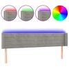 vidaXL T&ecirc;te de lit &agrave; LED Gris clair 203x16x78/88 cm Velours