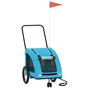 vidaXL Remorque de v&eacute;lo pour animaux de compagnie bleu