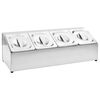 vidaXL R&eacute;cipient Gastronorm avec 4 bacs GN 1/6 Acier inoxydable