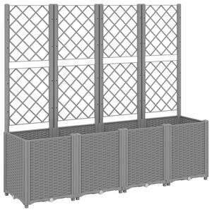 vidaXL Jardini&egrave;re avec treillis gris clair 160x40x140 cm PP