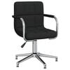 vidaXL Chaise pivotante de salle &agrave; manger Noir Tissu