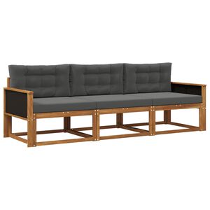 vidaXL Ensemble de canap&eacute;s d'ext&eacute;rieur 3 pc Naturel et Anthracite