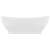 vidaXL Lavabo ovale de luxe &agrave; trop-plein Blanc mat 58,5x39cm C&eacute;ramique