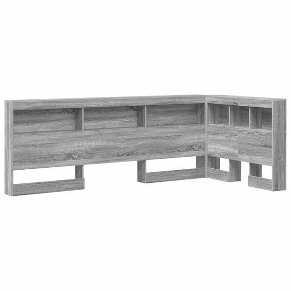 vidaXL T&ecirc;te de lit de rangement Gris Sonoma 90 cm Bois d'ing&eacute;nierie