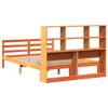 vidaXL Lit biblioth&egrave;que sans matelas cire marron 135x190cm bois massif