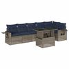 vidaXL Ensemble de canap&eacute; de jardin 7 pcs avec coussins gris r&eacute;sine tress&eacute;e