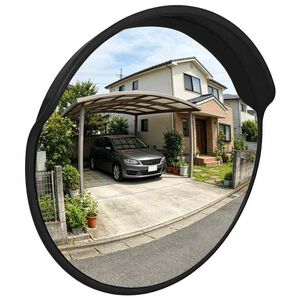 vidaXL Miroir de trafic convexe d'ext&eacute;rieur Plastique PC Noir 30 cm