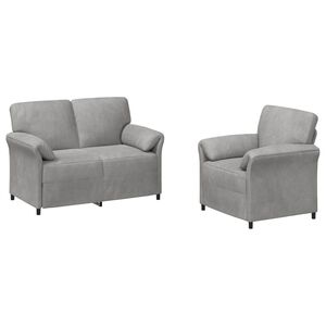 vidaXL Ensemble de Canap&eacute;s 2 pc Gris clair Velours