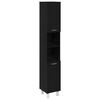 vidaXL Ensemble de mobilier de salle de bain avec &eacute;tag&egrave;re 3 pcs Noir