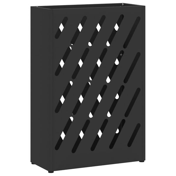 vidaXL Porte-parapluie avec stockage Noir 28 x 12 x 41 cm Acier