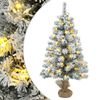 vidaXL Mini arbre de No&euml;l 45 cm 25 LED Blanc chaud PVC Vert et blanc