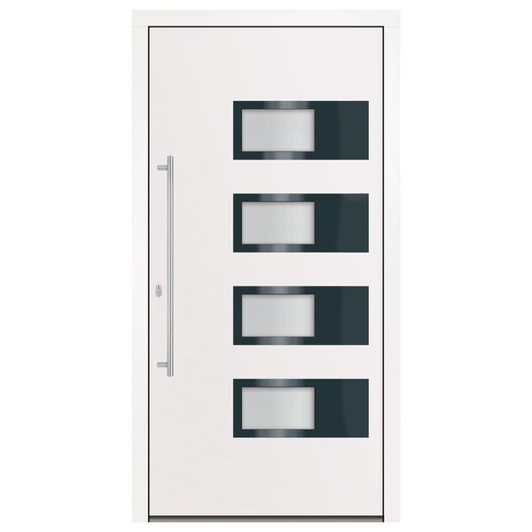 vidaXL Porte d'entr&eacute;e Blanc 110x210 cm Aluminium et PVC