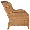 vidaXL Canap&eacute; avec coussin Marron clair Rotin naturel et lin