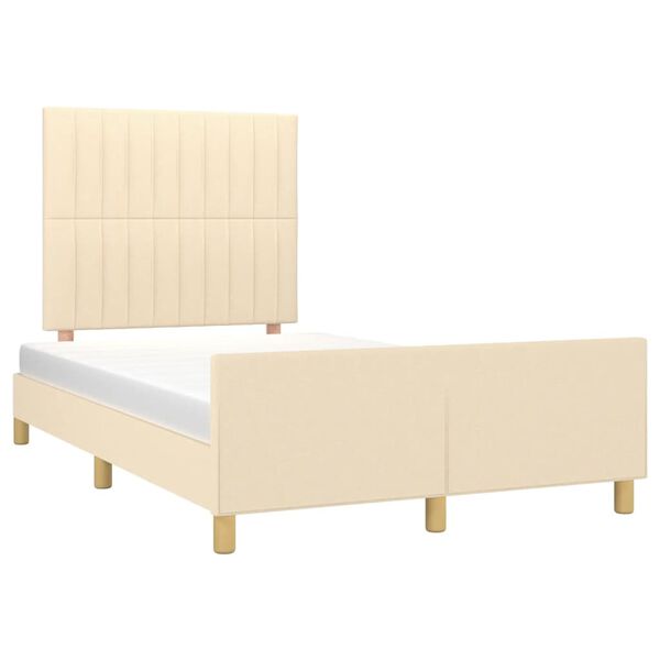 vidaXL Cadre de lit sans matelas cr&egrave;me 120x200 cm tissu