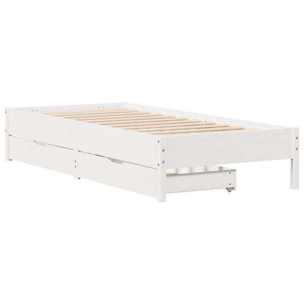 vidaXL Cadre de lit sans matelas blanc 90x200 cm bois de pin massif