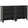 vidaXL Armoires de rangement 2 pcs Gris 72x36x82 cm M&eacute;tal et MDF