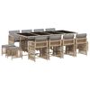 vidaXL Ensemble &agrave; manger de jardin coussins 13 pcs m&eacute;lange beige rotin