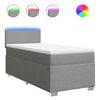 vidaXL Sommier &agrave; lattes de lit avec matelas Gris clair 90x200 cm Tissu