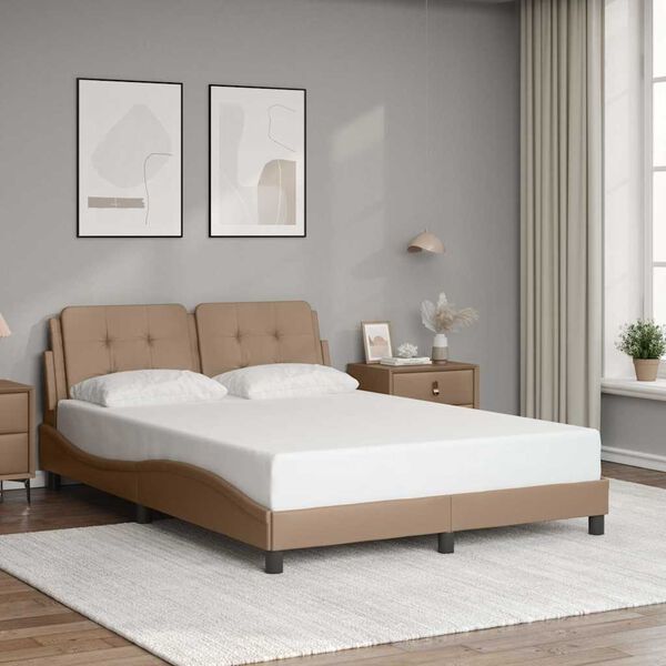 vidaXL Cadre de lit sans matelas Zadar cappuccino 120x200 cm similicuir