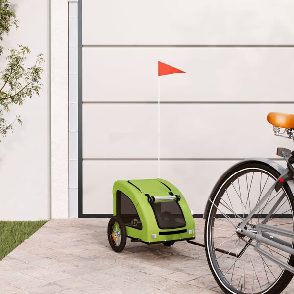 vidaXL Remorque de v&eacute;lo pour animaux de compagnie vert