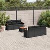 vidaXL Salon de jardin 7 pcs avec coussins noir r&eacute;sine tress&eacute;e