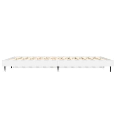 vidaXL Cadre de lit sans matelas blanc brillant 135x190 cm