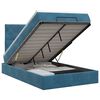 vidaXL Lit ottoman avec matelas Bleu fonc&eacute; 120 x 200 cm Velours