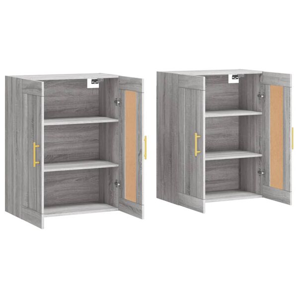 vidaXL Armoires murales 2 pcs sonoma gris bois d'ing&eacute;nierie