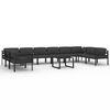 vidaXL Salon de jardin 11 pcs avec coussins Aluminium Anthracite