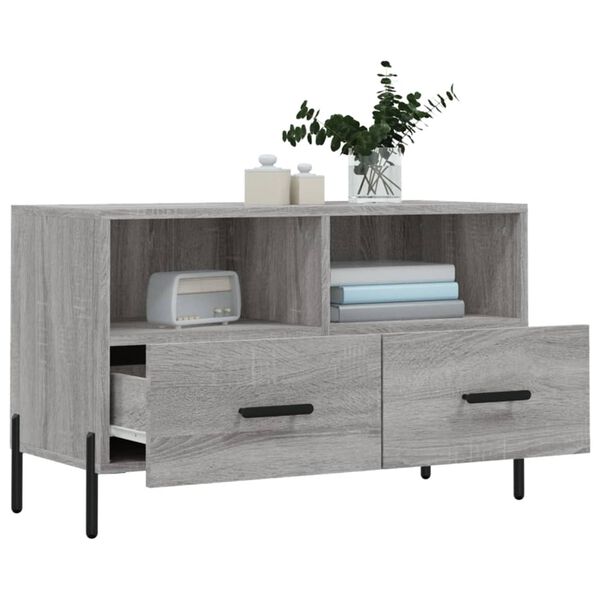 vidaXL Meuble TV Sonoma gris 80x36x50 cm Bois d'ingénierie